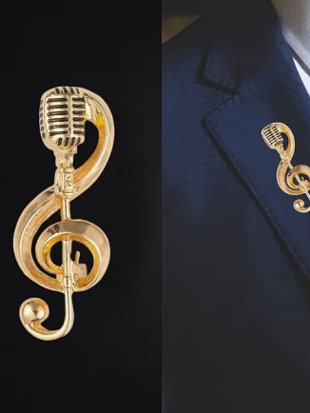 Brooch / Pins Gold Decorative Singer Music Note ~ DP-101